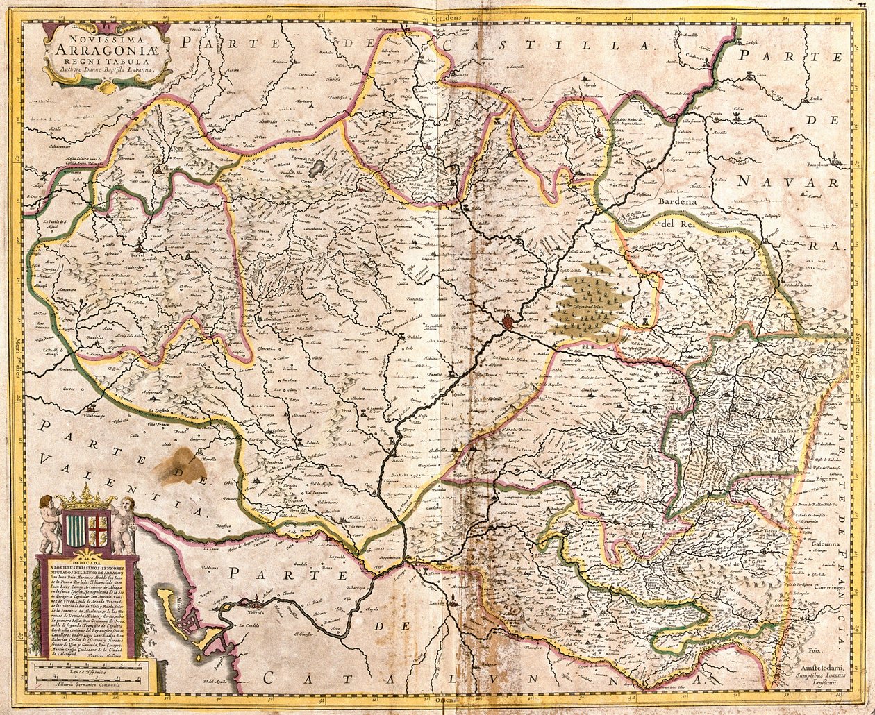 Karta över kungariket Aragon (Spanien) (etsning av Frederick de Wit