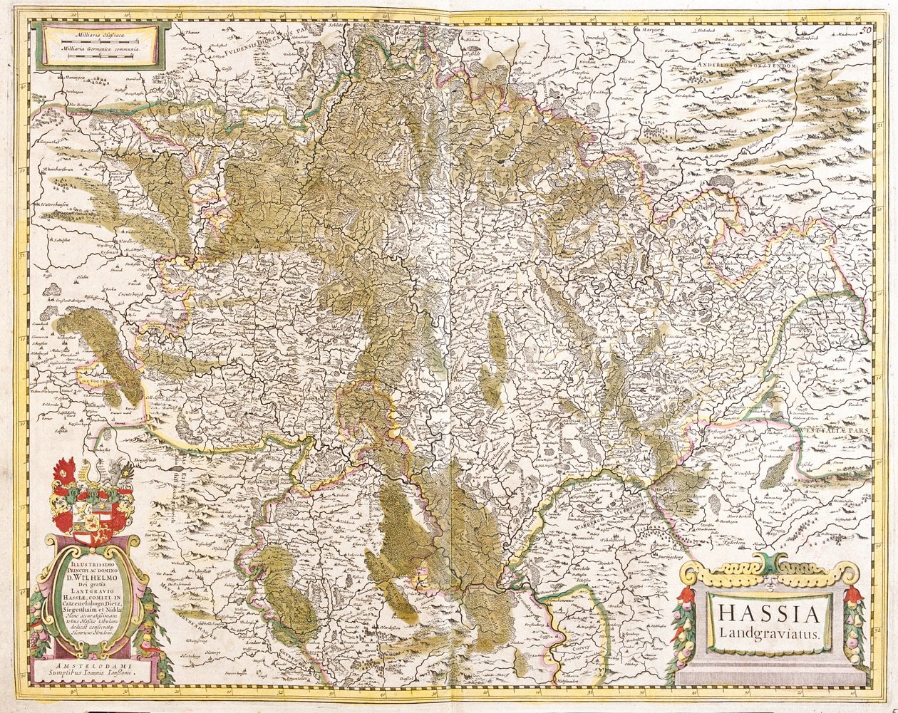 Karta över landgraven i Hessen (Tyskland) (etsning av Frederick de Wit