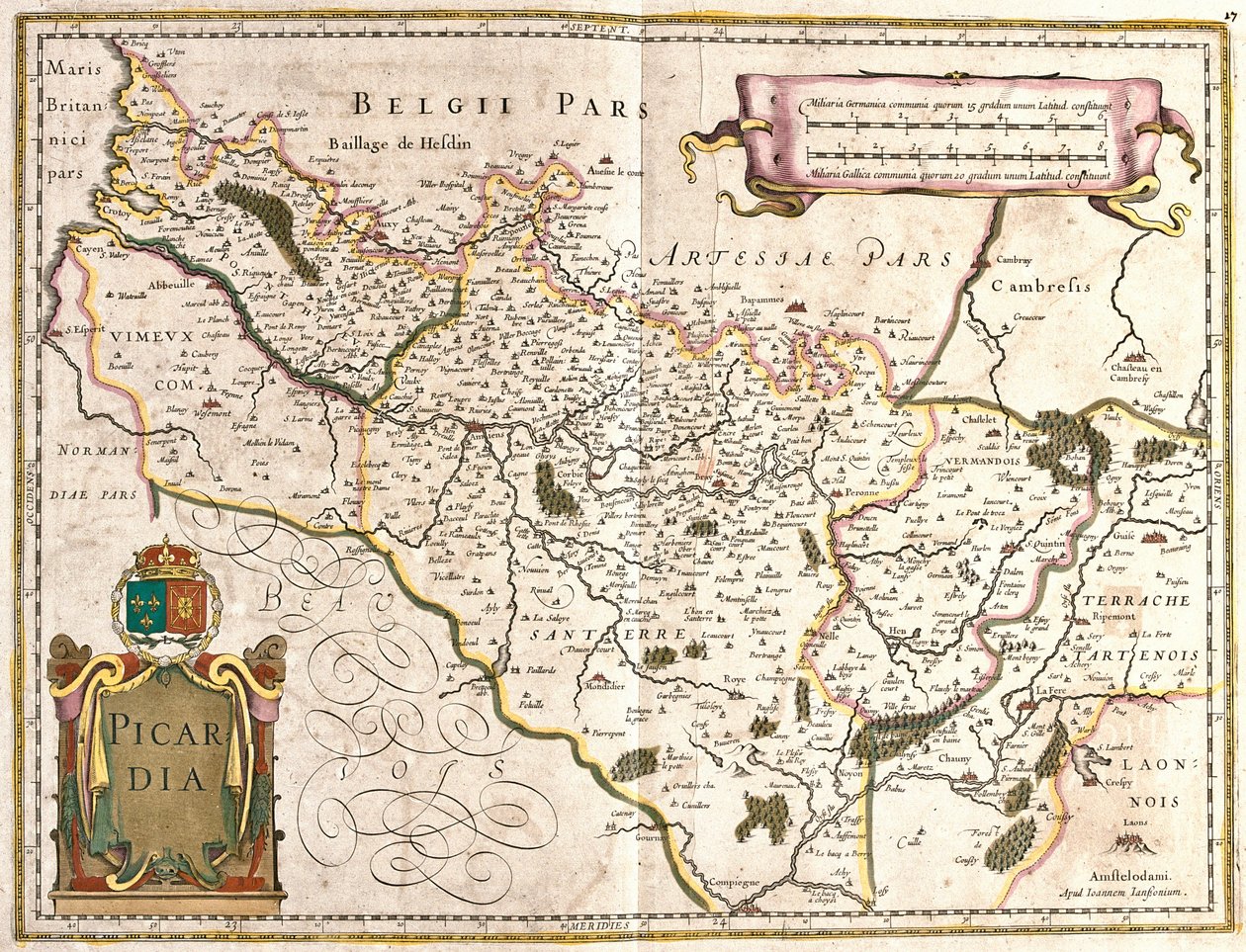 Karta över provinsen Picardie (Frankrike) (etsning av Frederick de Wit