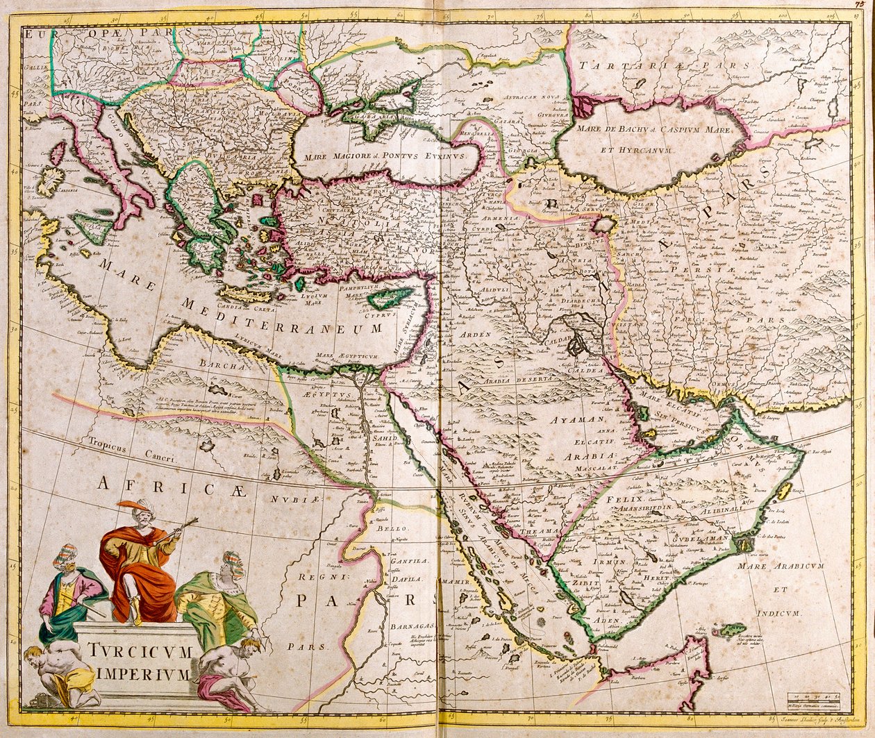 Karta över det turkiska imperiet (etsning av Frederick de Wit