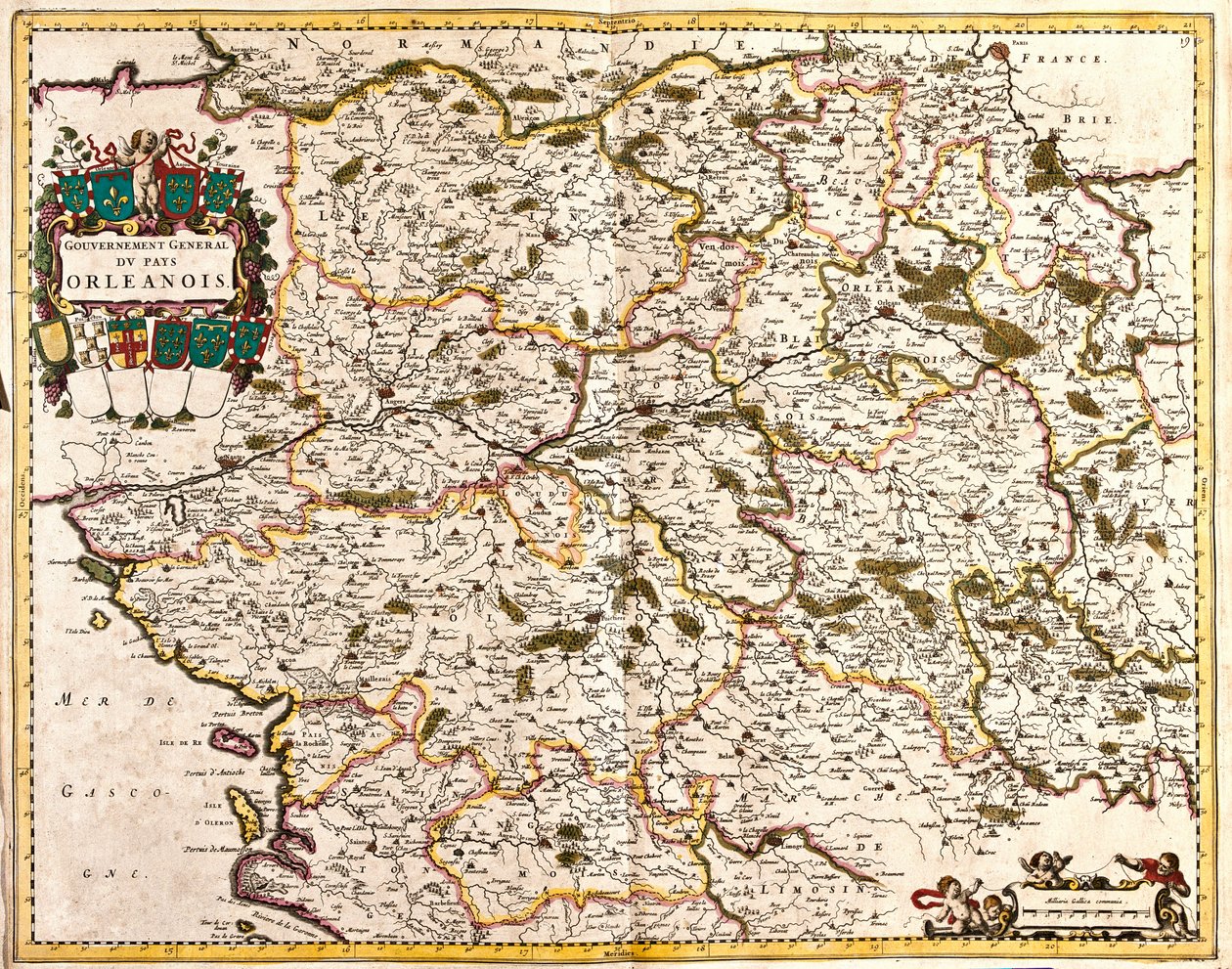 Karta över den allmänna regeringen i Orlean-landet (Frankrike) (etsning av Frederick de Wit