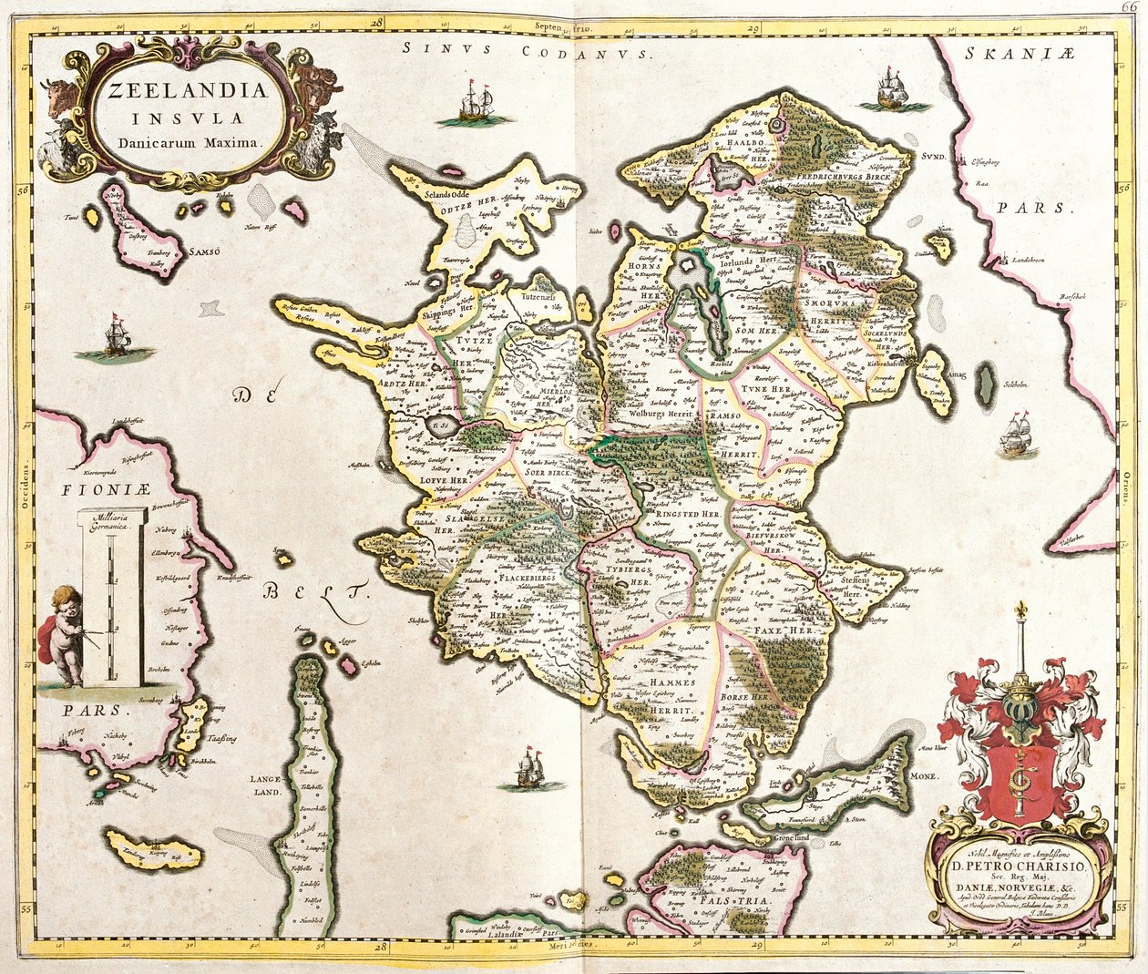 Karta över ön Zelande (Nederländerna) (etsning av Frederick de Wit