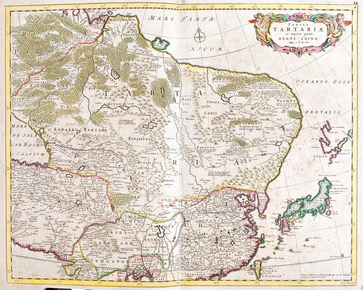 Karta över regionen Tartare (Ryssland och Kina) (etsning av Frederick de Wit