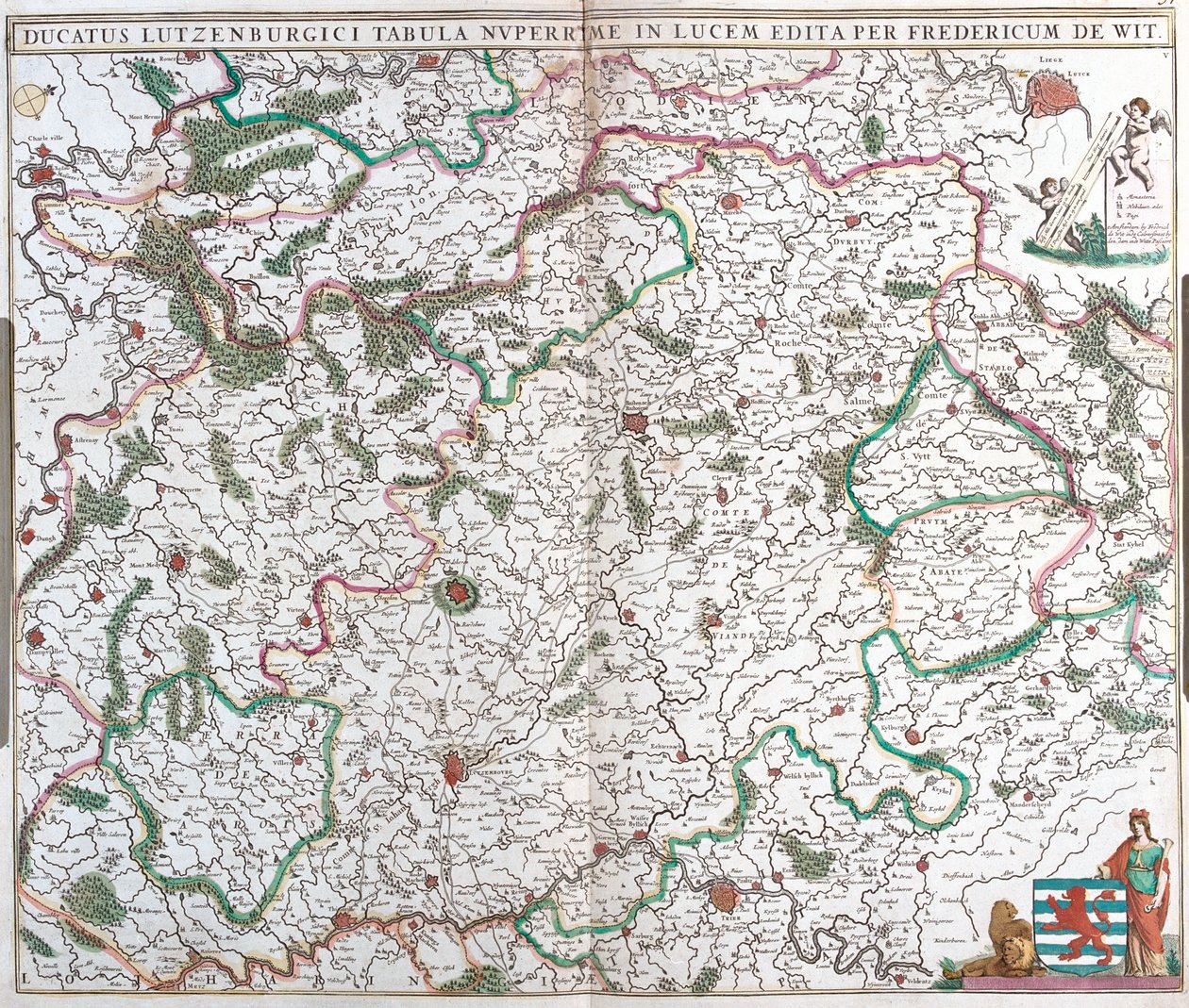 Vallonien, Champagne-Ardenne, Lorraine, Belgien, Frankrike, Luxemburg av Frederick de Wit