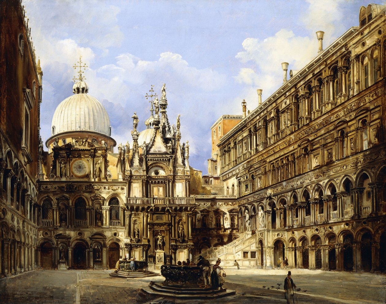 Dogepalatsets innergård, Venedig, 1841 av Frederico Moja