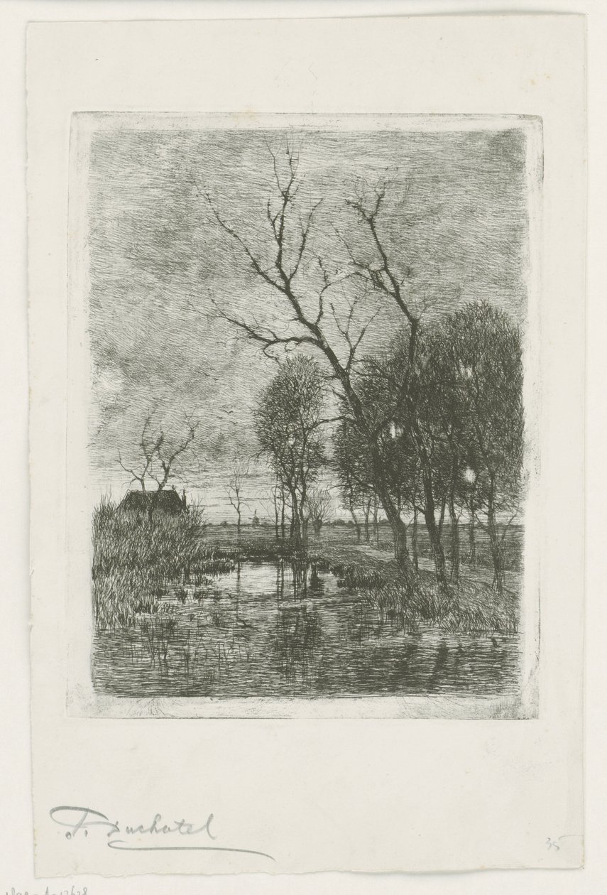 Skymning av Fredericus Jacobus van Rossum du Chattel (signed by artist)