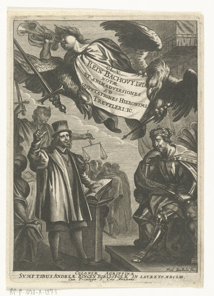 Disputationer av Reinhard Bachow von Echt och Hieronymus Treutler av Frederik Bouttats (I)