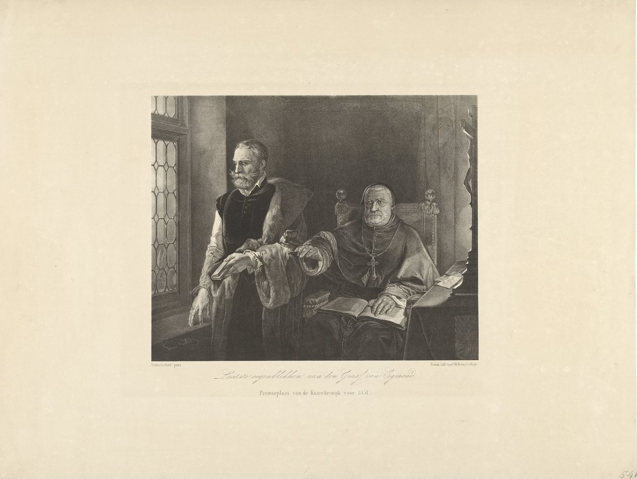 De sista ögonblicken av Egmond i hans cell, 1568 Greven av Egmonds sista ögonblick (titel på objekt) av Frederik Hendrik Weissenbruch (possibly)