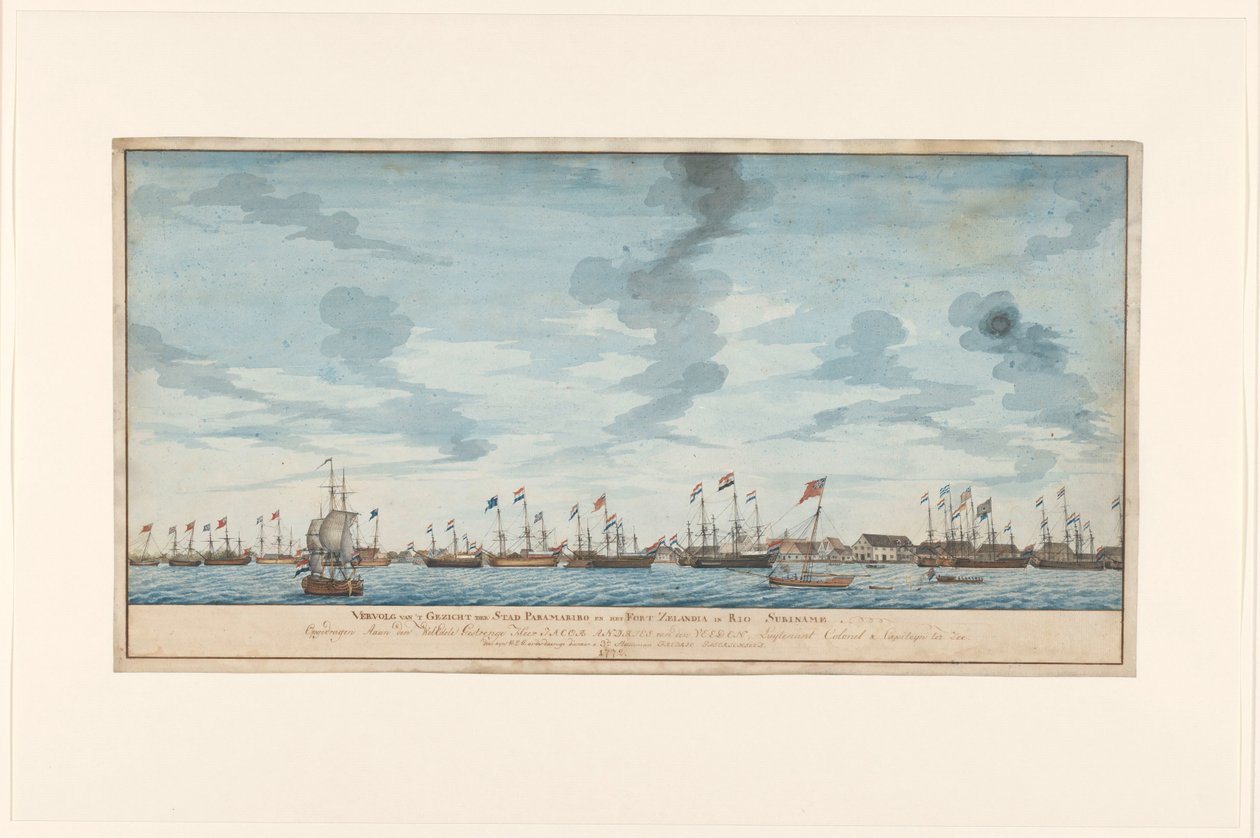 Utsikt över staden Paramaribo av Frederik Jägerschiöld (signed by artist)