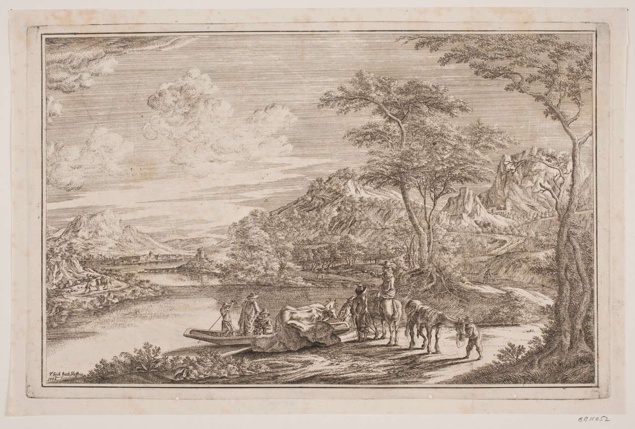 En färjehamn i ett bergsområde av Frederik Laub