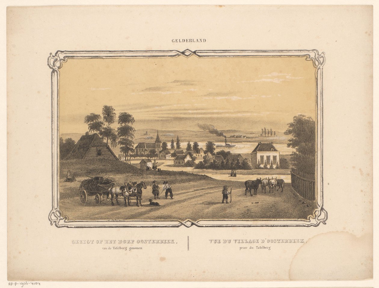 Utsikt över Oosterbeek Utsikt över byn Oosterbeek från Taffelberget (titel på objektet) Gelderland (serietitel på objekt) av Frederik Lodewijk Huygens
