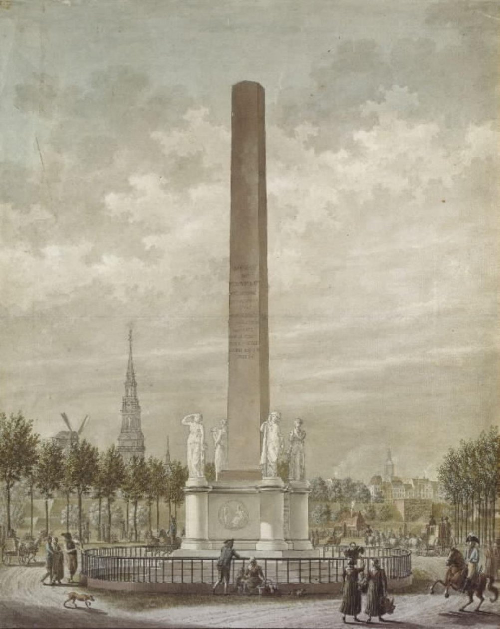 Frihetsstödet sett från Frederiksbergs sida. av Frederik Ludvig  Bradt