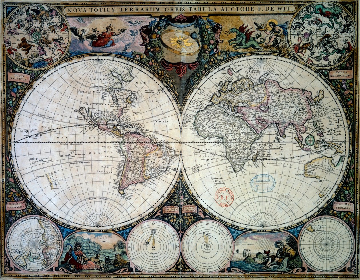 Planisphere av Frederic de Witt (1600-talet) (ec.holl.) 1660 Paris, B.N. av Frederik de (after) Wit