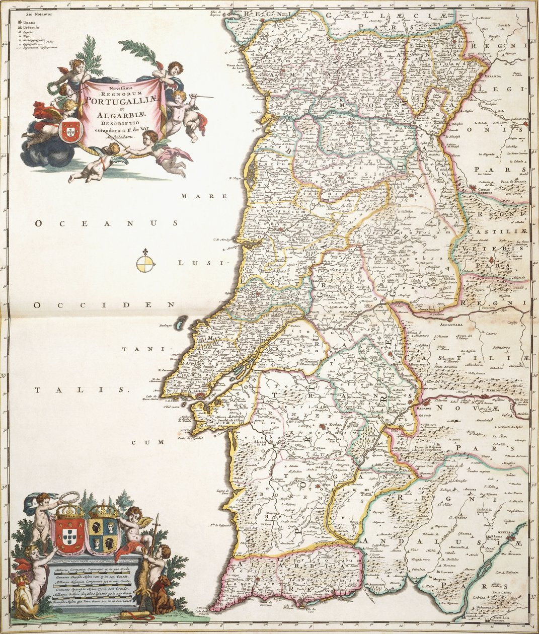 Karta som visar Portugal, ca 1680 av Frederik de Wit