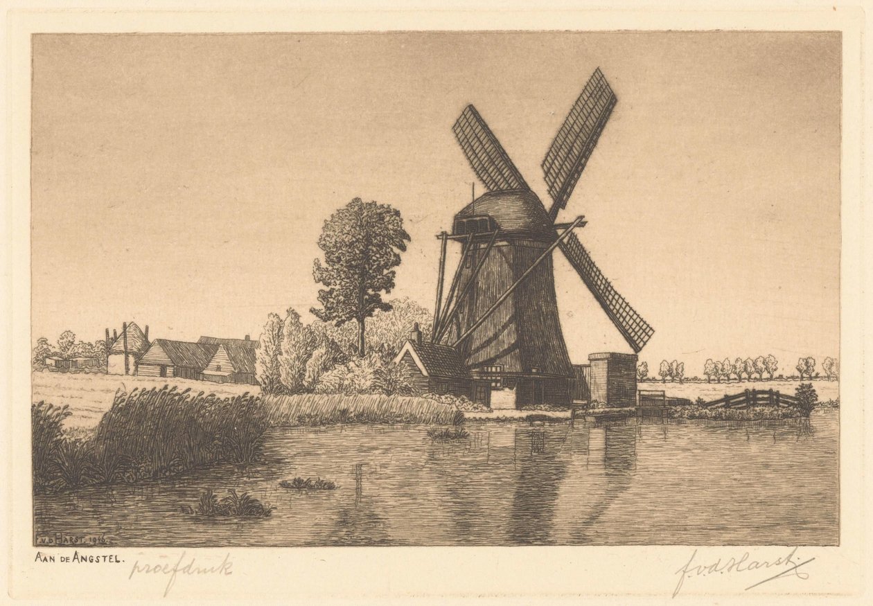 At the Fear (originaltitel på objektet) av Frederik van der Harst (signed by artist)