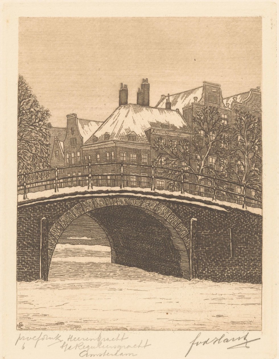 Heerengracht vid Reguliersgracht, Amsterdam (originaltitel på objektet) av Frederik van der Harst (signed by artist)