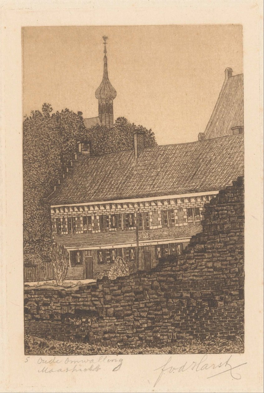 Gamla vallar, Maastricht (originaltitel på objektet) av Frederik van der Harst (signed by artist)