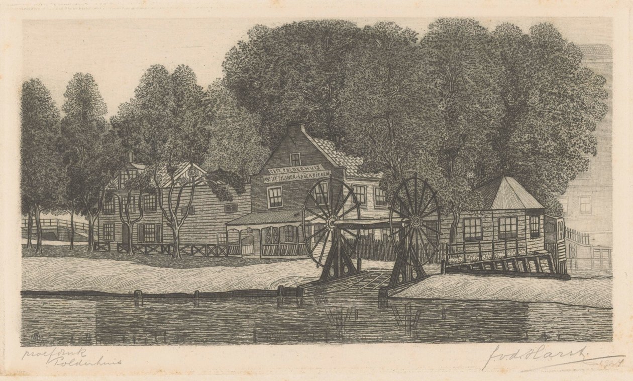 Polderhuis (originaltitel på objekt) av Frederik van der Harst (signed by artist)