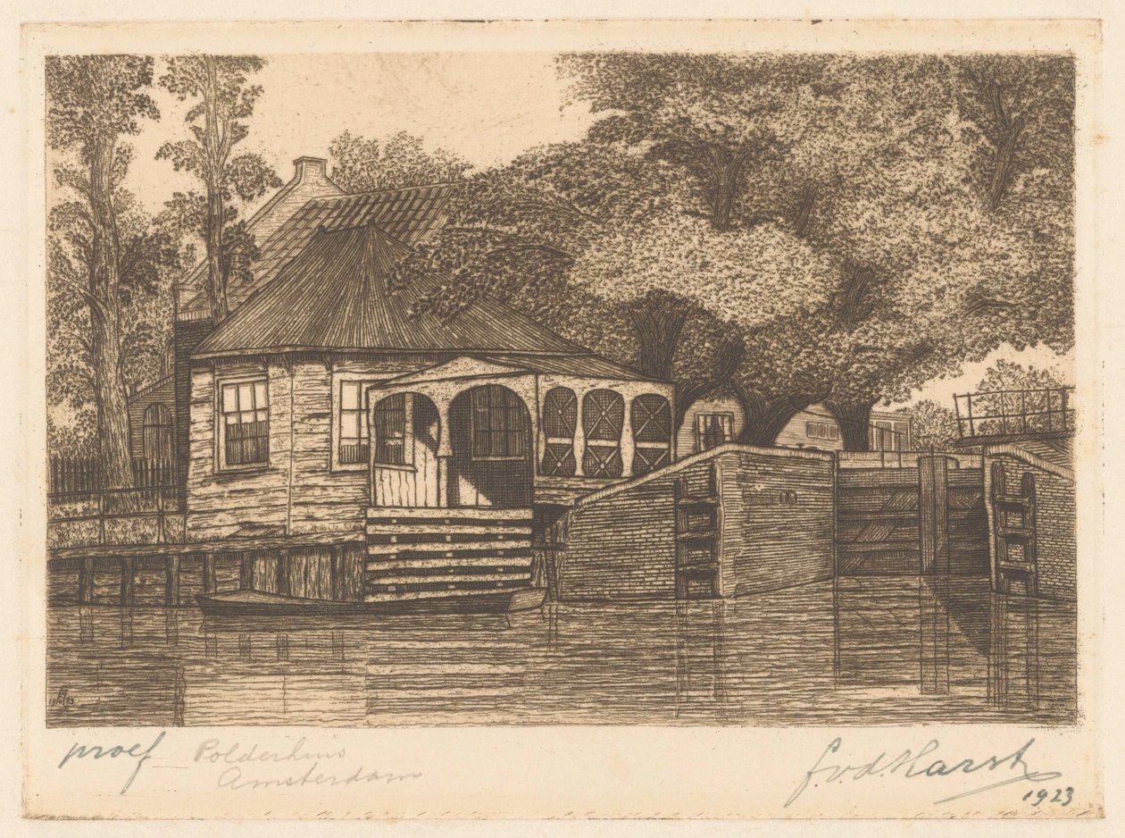 Polderhuis (originaltitel på objekt) av Frederik van der Harst (signed by artist)