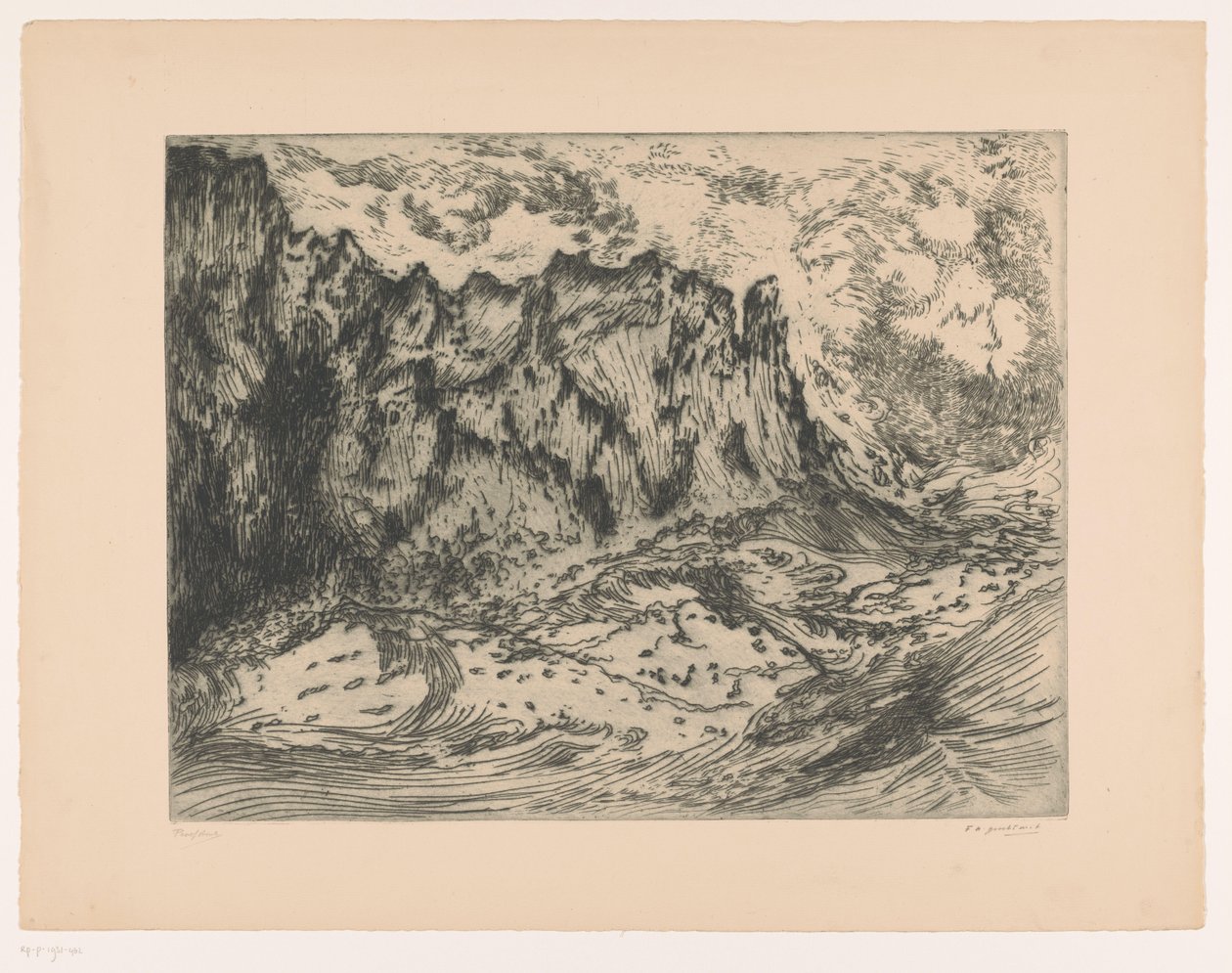 スウェーデンの岩の波 av Frederika Henriëtte Broeksmit (signed by artist)