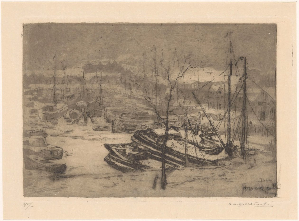 Haventje (originaltitel på objekt) av Frederika Henriëtte Broeksmit (signed by artist)
