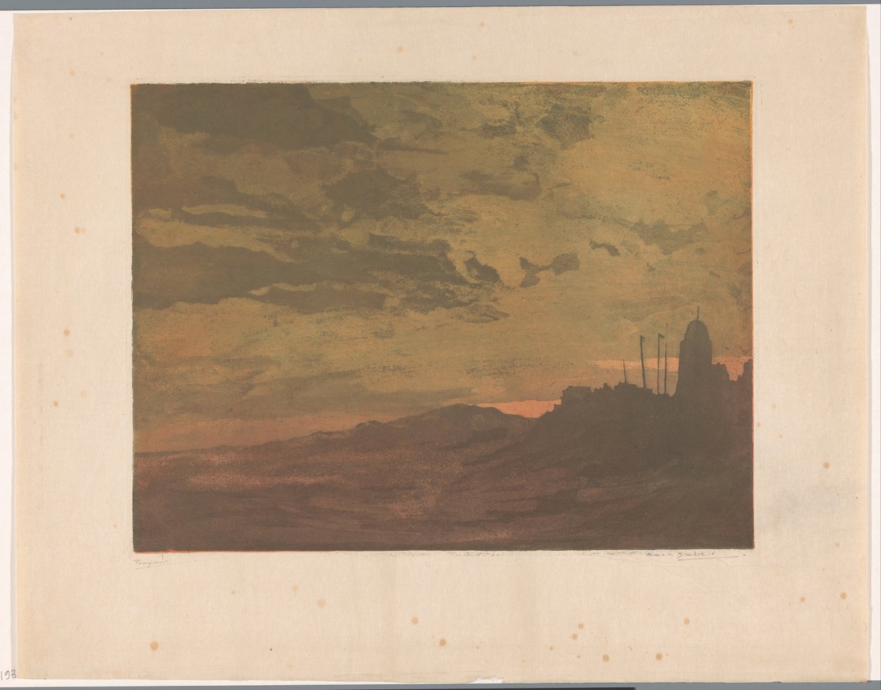 Katwijk aan Zee på natten av Frederika Henriëtte Broeksmit (signed by artist)