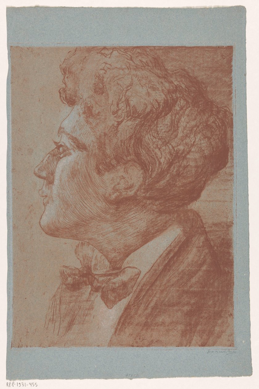 Porträtt av en okänd man av Frederika Henriëtte Broeksmit (signed by artist)