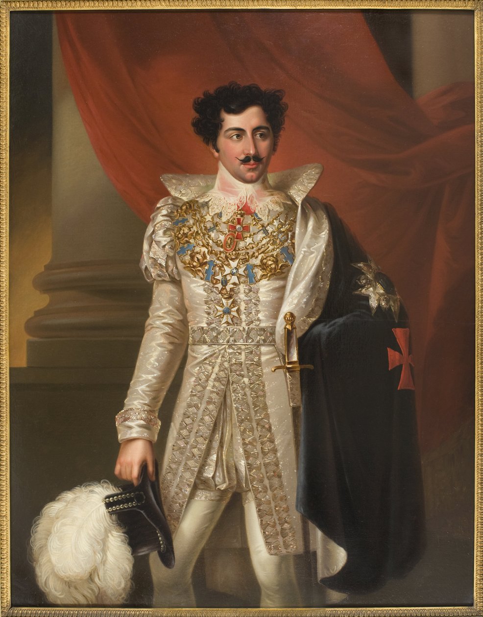 Oscar I, roi de Suede et Norvege - Porträtt av Oscar I (1799-1859), kung av Sverige och Norge, av Westin, Fredric (1782-1862). Olja på duk. Mått: 149x114 cm. Nationalmuseum Stockholm av Fredric Westin