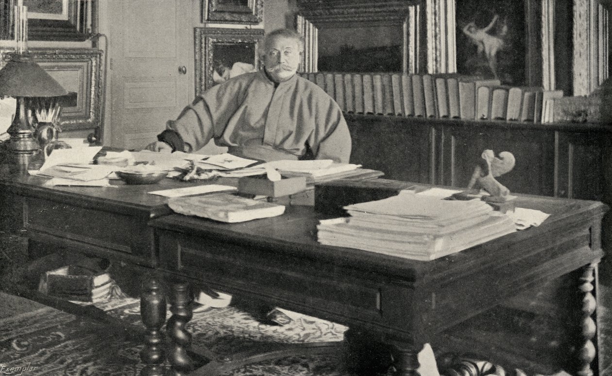 Alexandre Dumas Fils (1824-95) i sitt arbetsrum av French Photographer