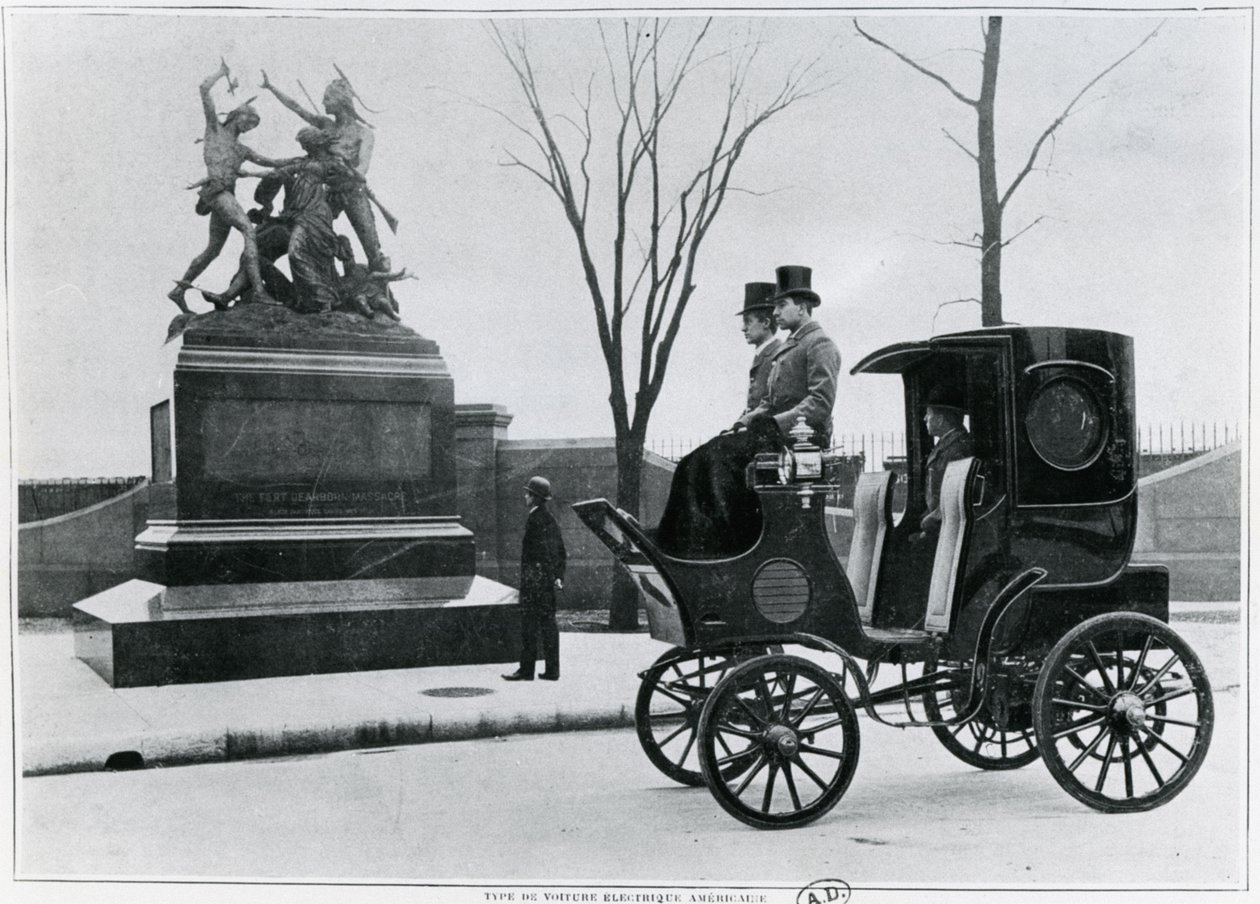 Amerikansk elbil i Paris, ca 1900 av French Photographer