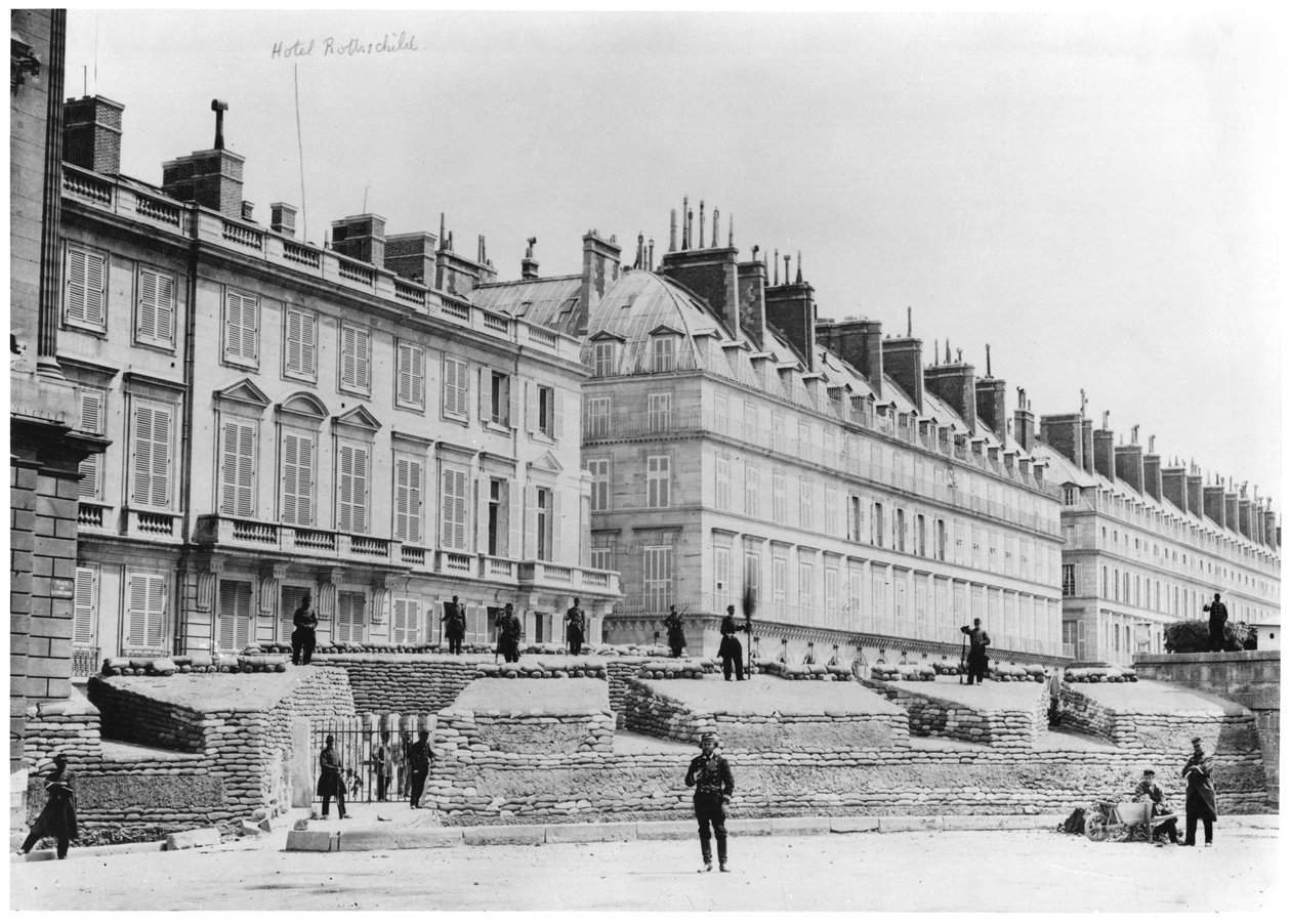 Barrikad under Paris kommun i Rue de Rivoli, 1871 av French Photographer