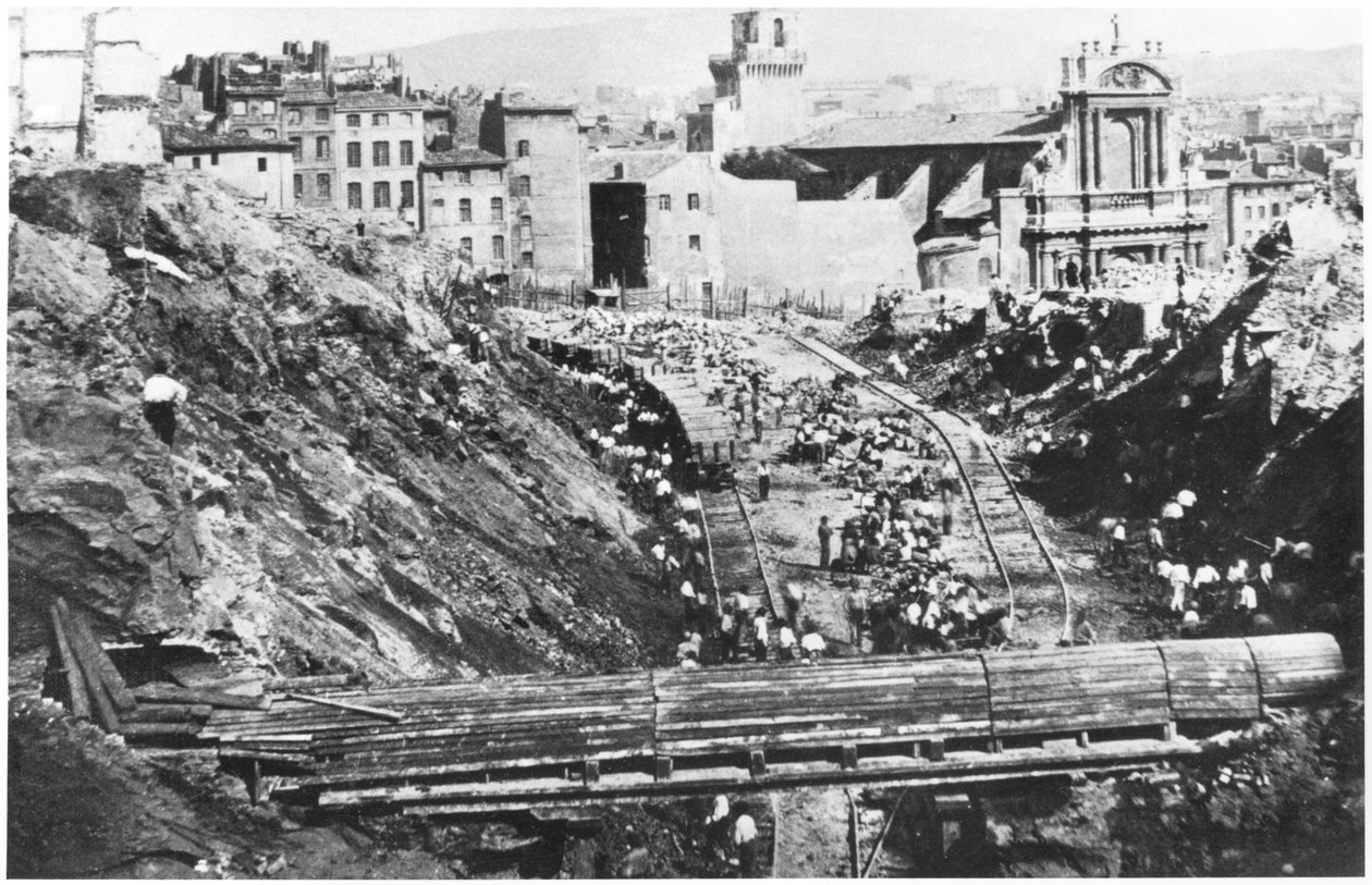 Byggnaden av Rue Imperiale i Marseille, 1863 av French Photographer