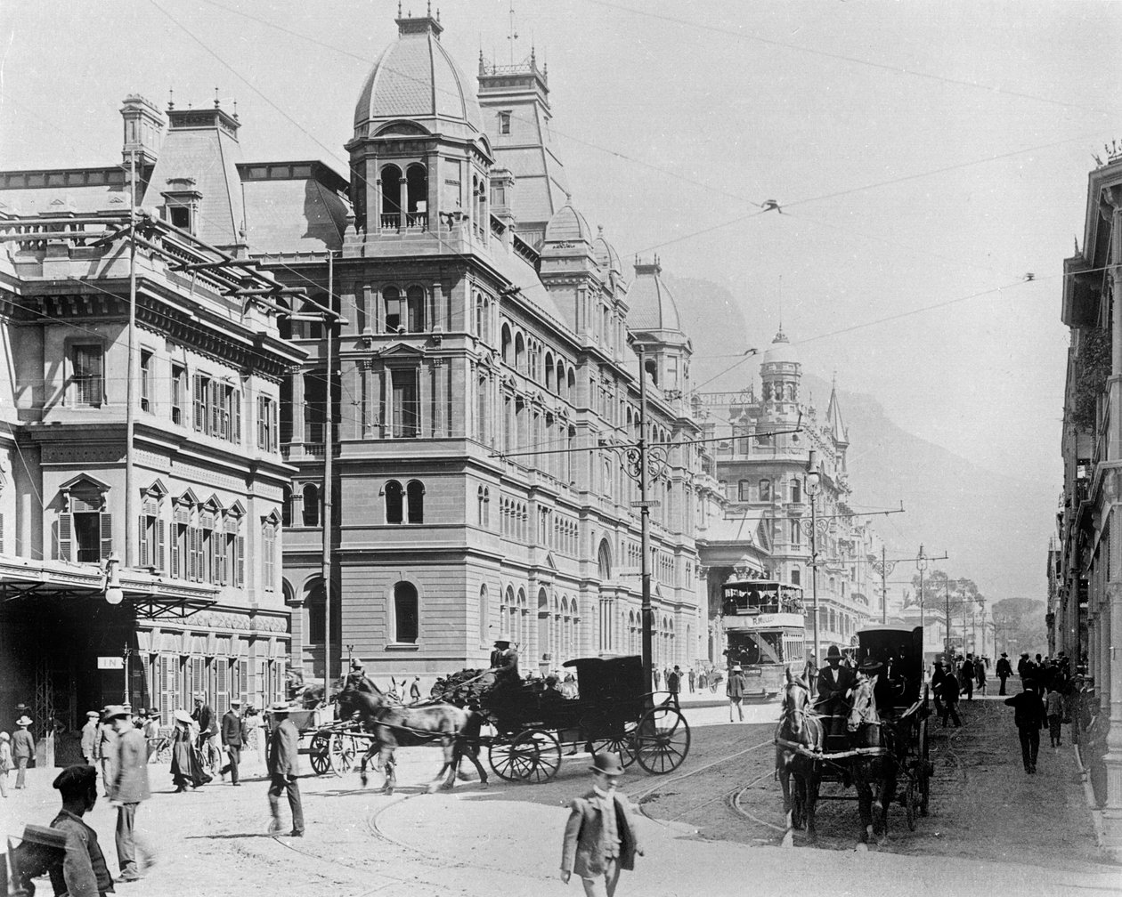 Kapstaden: New Adderley Street, ca 1914 (bw-foto) av French Photographer