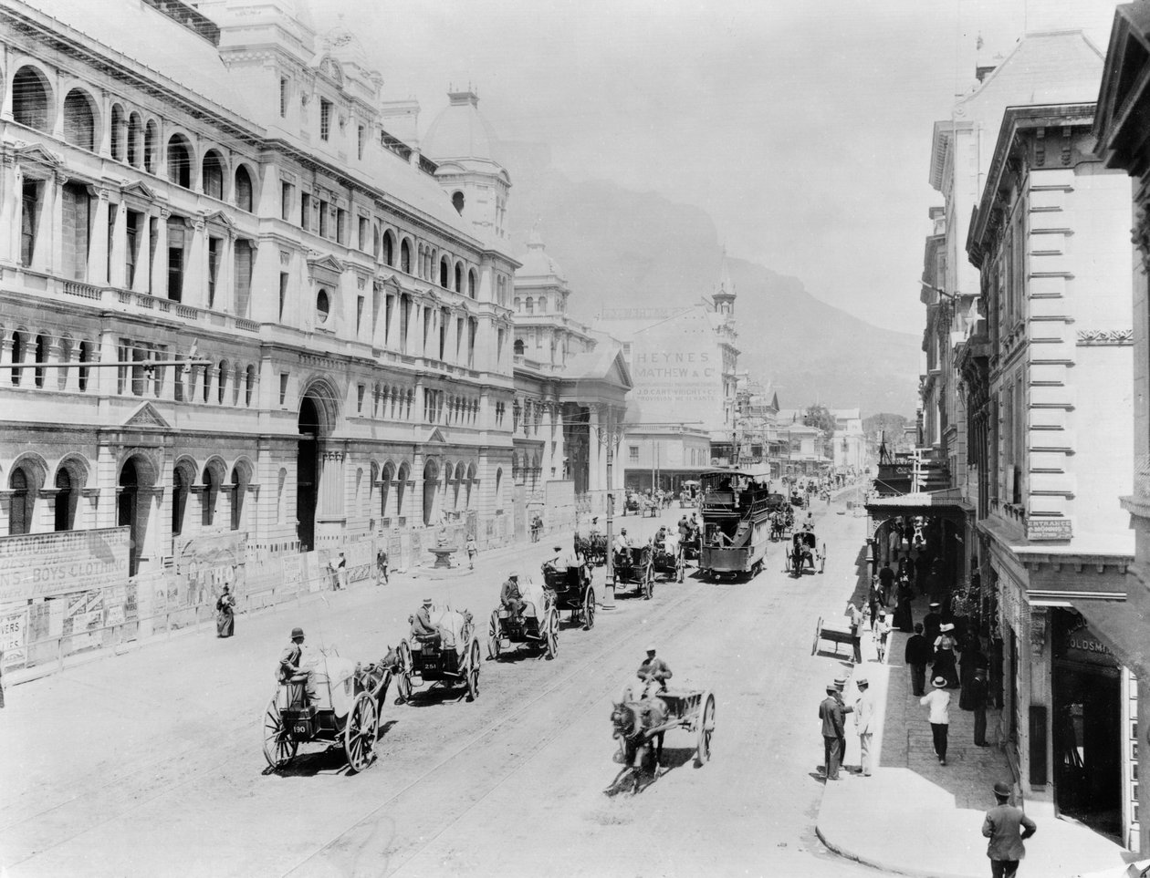Kapstaden: New Adderley Street, ca 1914 (bw-foto) av French Photographer
