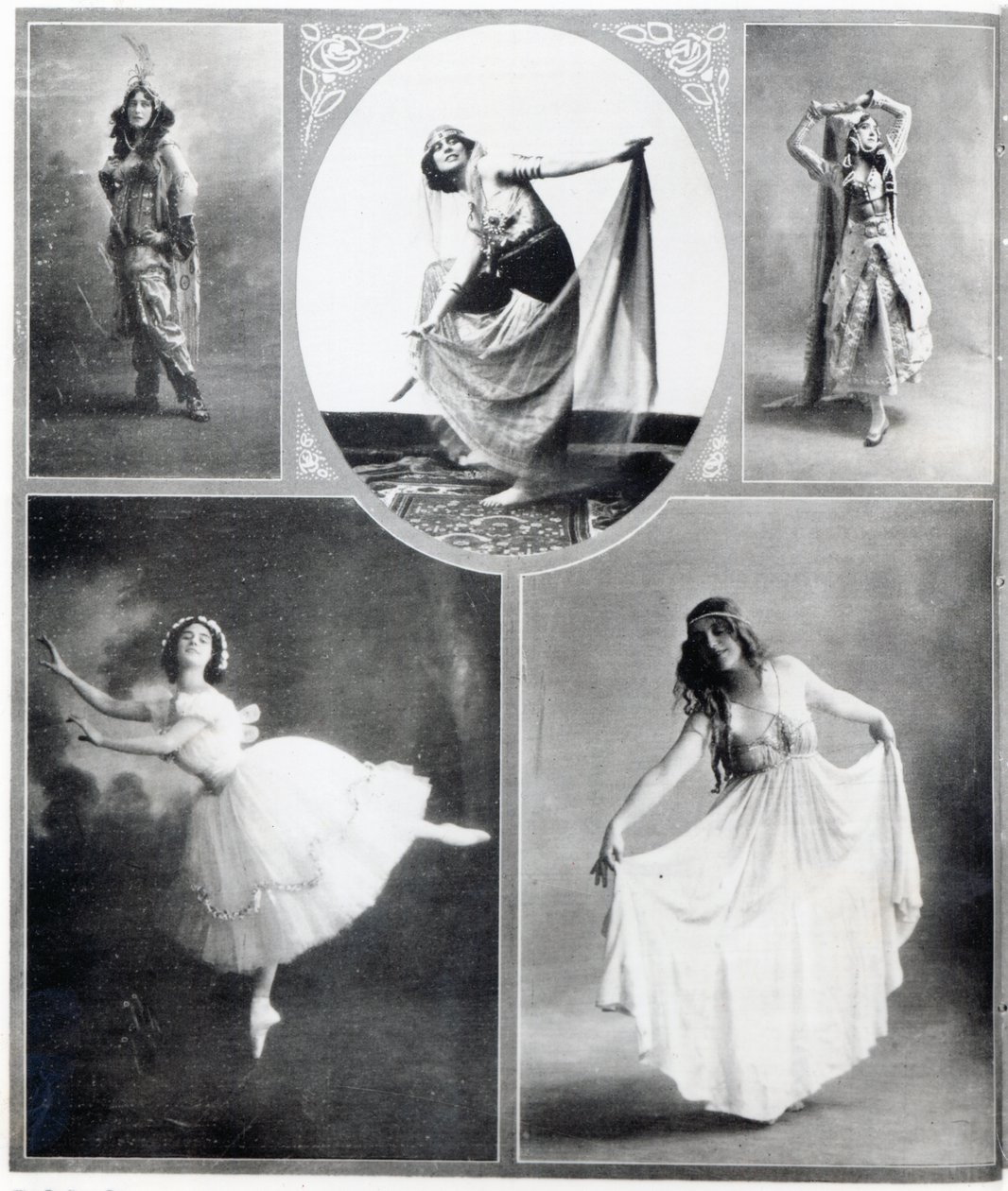 Fem balettdansare av French Photographer