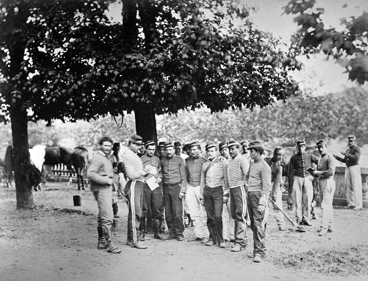Franska soldater under belägringen av Paris, c.1870 av French Photographer