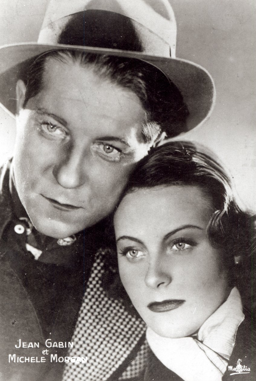 Jean Gabin och Michele Morgan i filmen Quai des Brumes 1938 av French Photographer