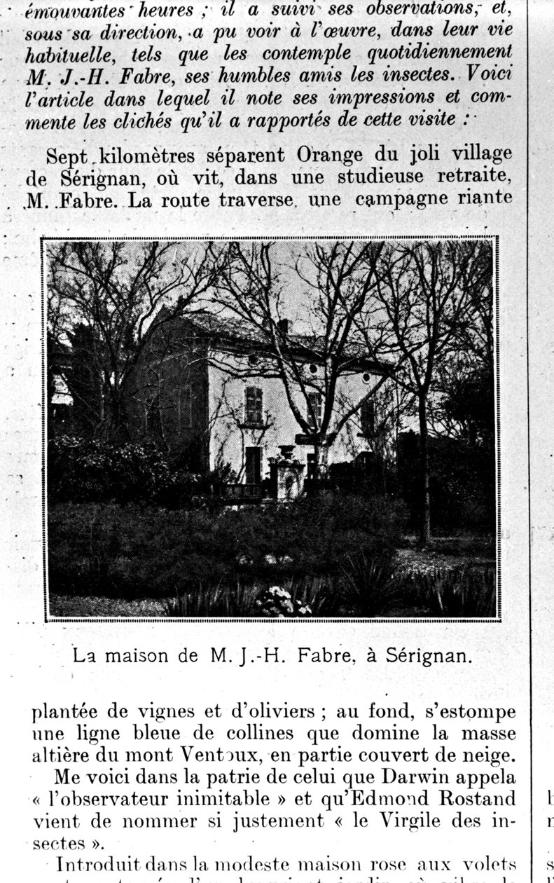 Jean-Henri Fabres (1823-1915) hus i Serignan av French Photographer