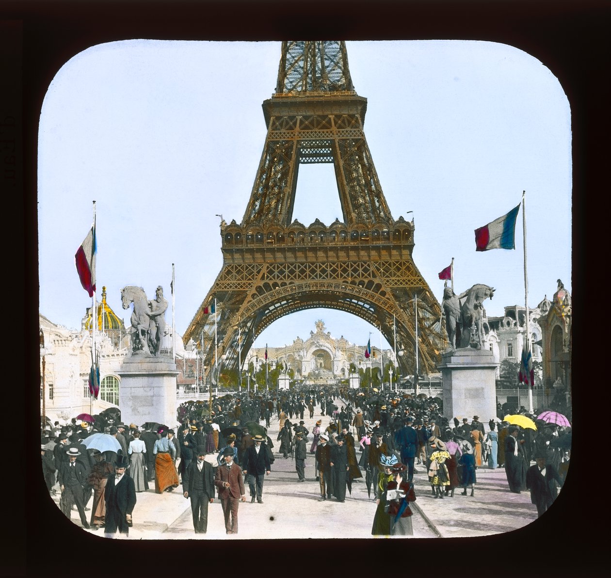 Parisutställning: Pont dJena mot Chateau of Water, 1900 (lanternrutschbana) av French Photographer