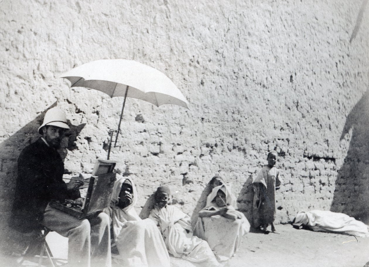 Paul Albert Laurens målning i Biskra, Algeriet, 1892 av French Photographer