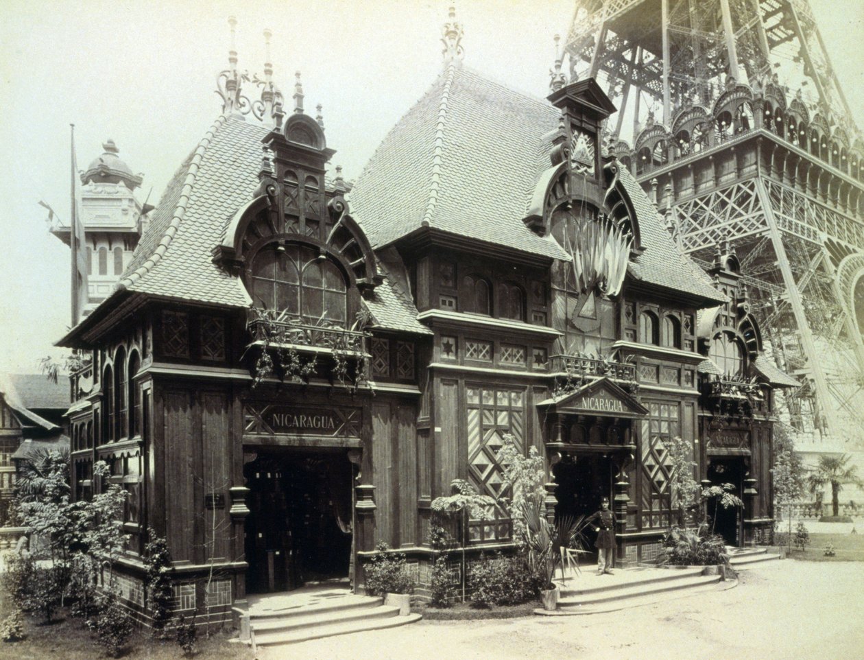 Paviljongen i Nicaragua, Parisutställningen, 1889 av French Photographer