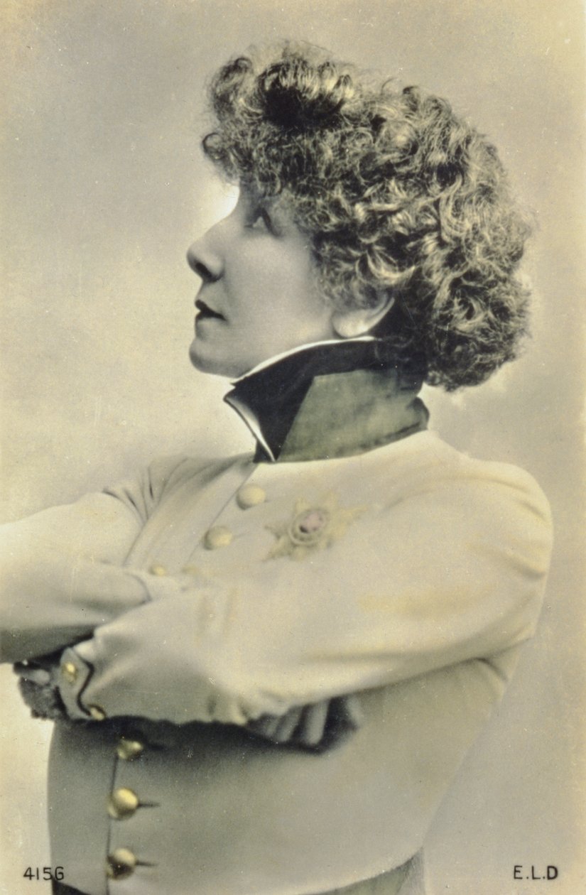 Vykort som visar skådespelerskan Sarah Bernhardt (1844-1923) av French Photographer