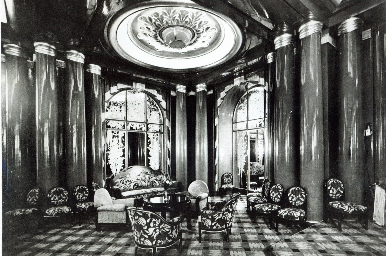 Conversation Lounge på Ocean Liner Ile de France, 1926 av French Photographer