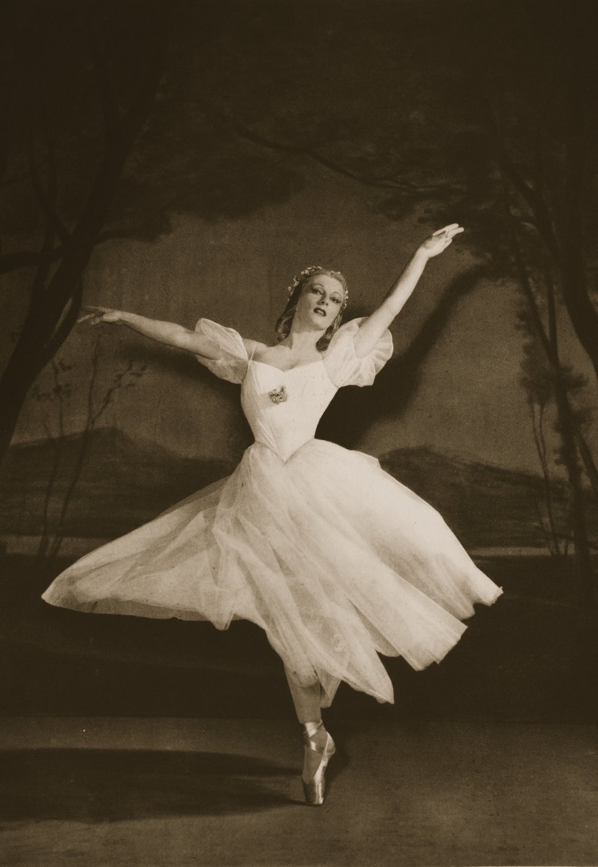 Tatiana Riabouchinska i Les Sylphides, från Grand Ballet de Monte-Carlo, 1949 (fotogravyr) av French Photographer