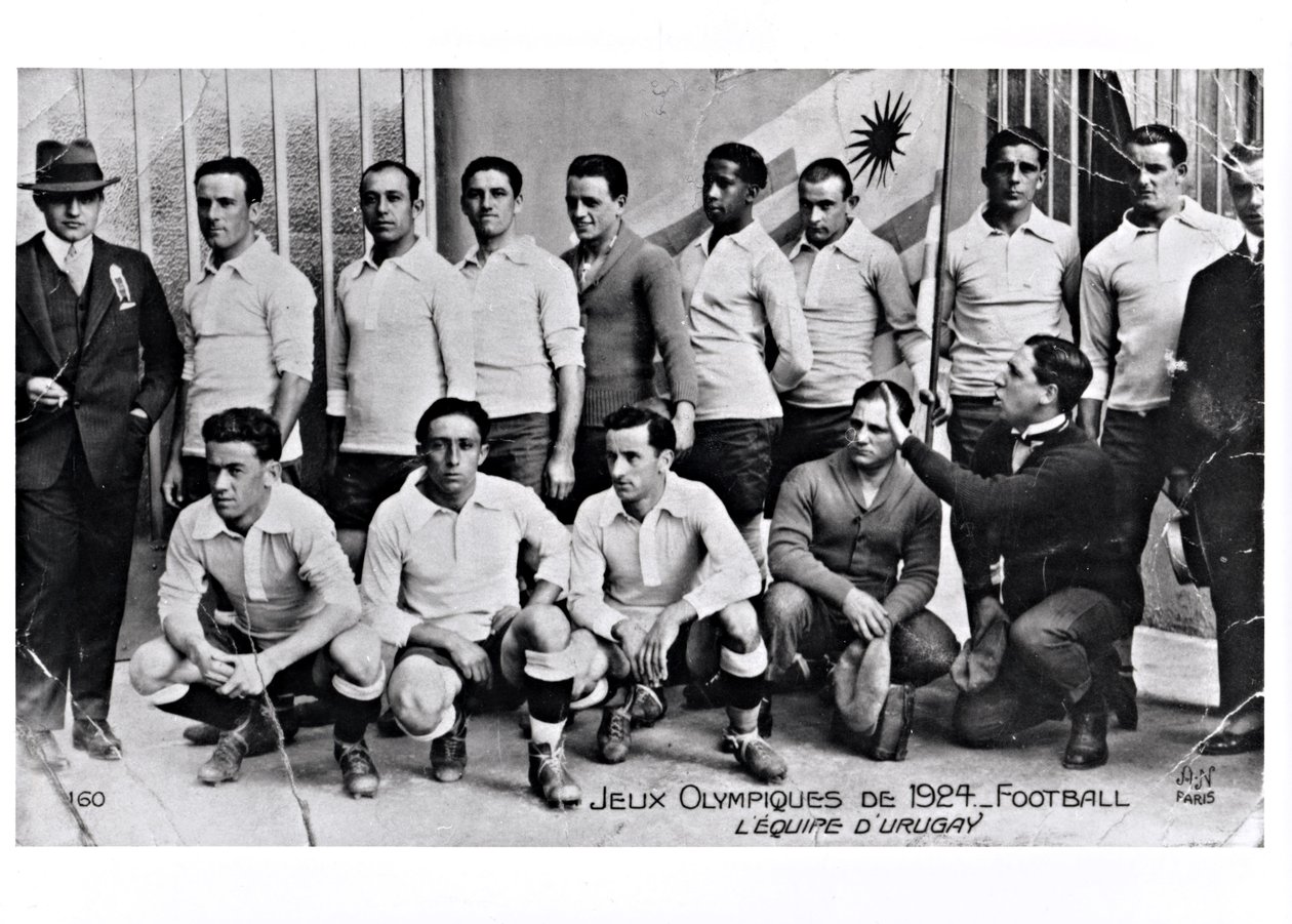 Uruguays fotbollslag vid de olympiska spelen i Paris 1924 av French Photographer