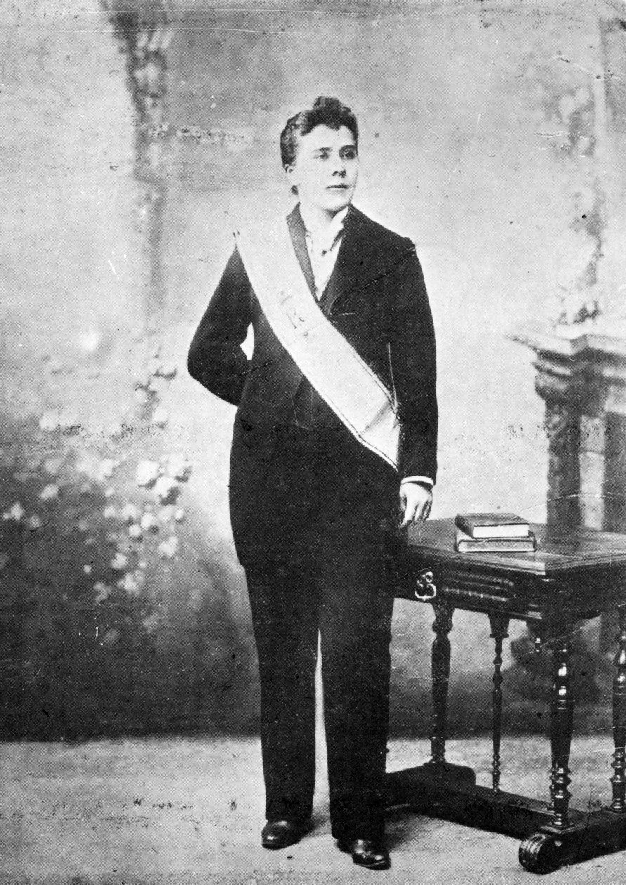 Den så kallade Diana Vaughan, klädd som en inspektör av palladism, ca 1895 av French Photographer
