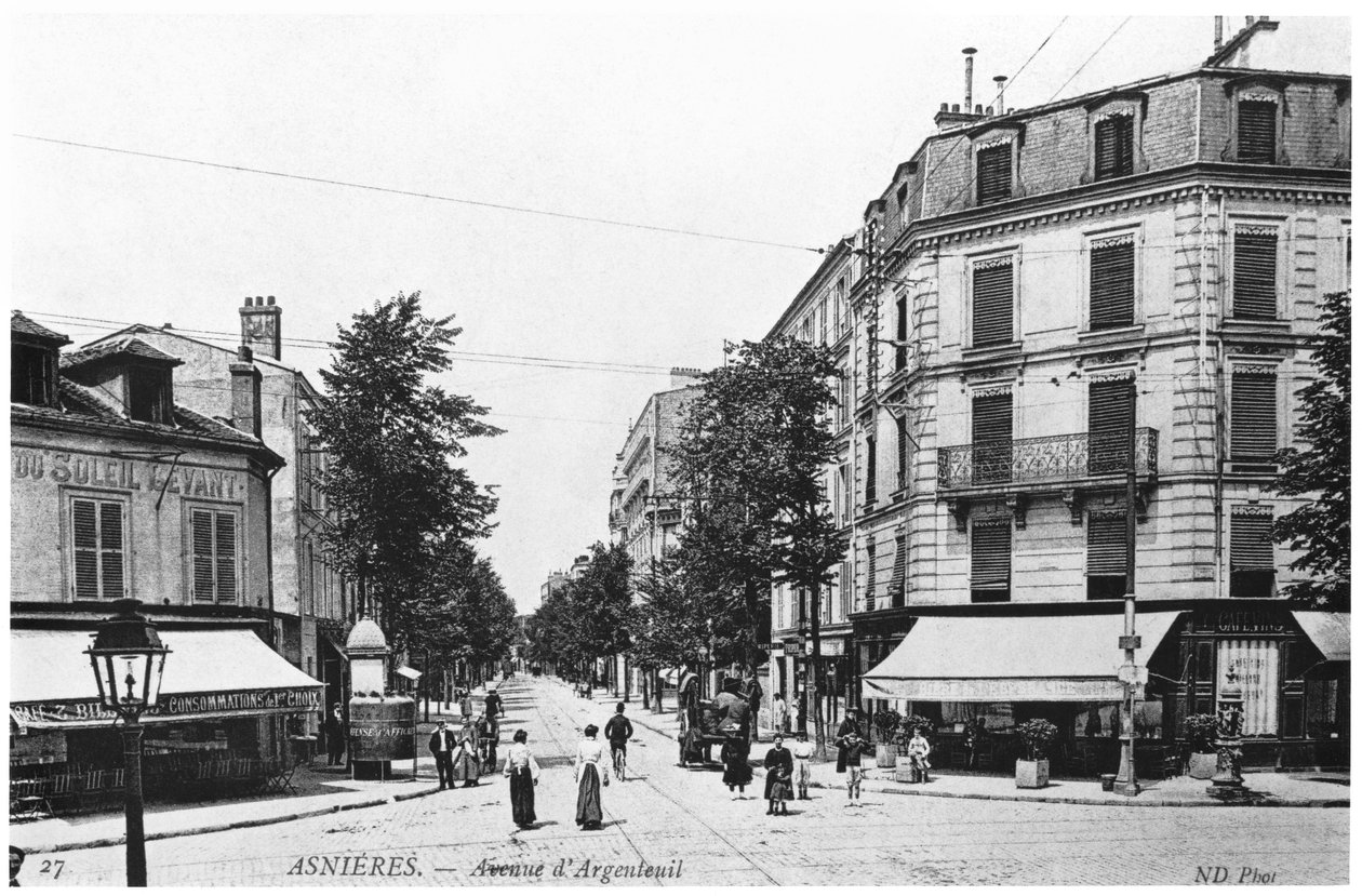 Utsikt över Asnieres, Avenue dArgenteuil, ca 1900 av French Photographer
