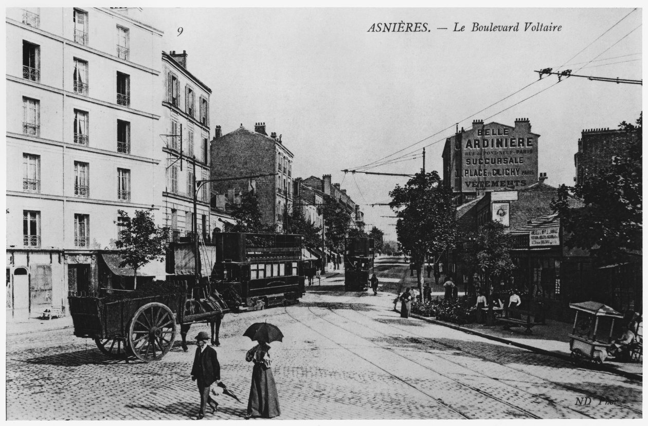 Utsikt över Asnieres, Boulevard Voltaire, ca 1900 av French Photographer