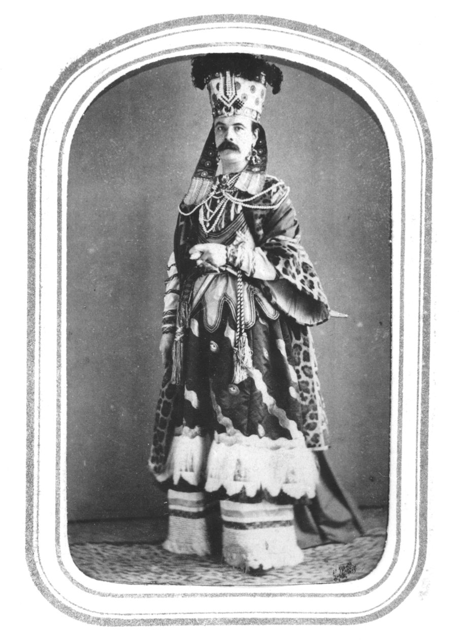 Visitkort av Charles Frederick Worth (1825-95) i fin klädsel, ca. 186O av French Photographer