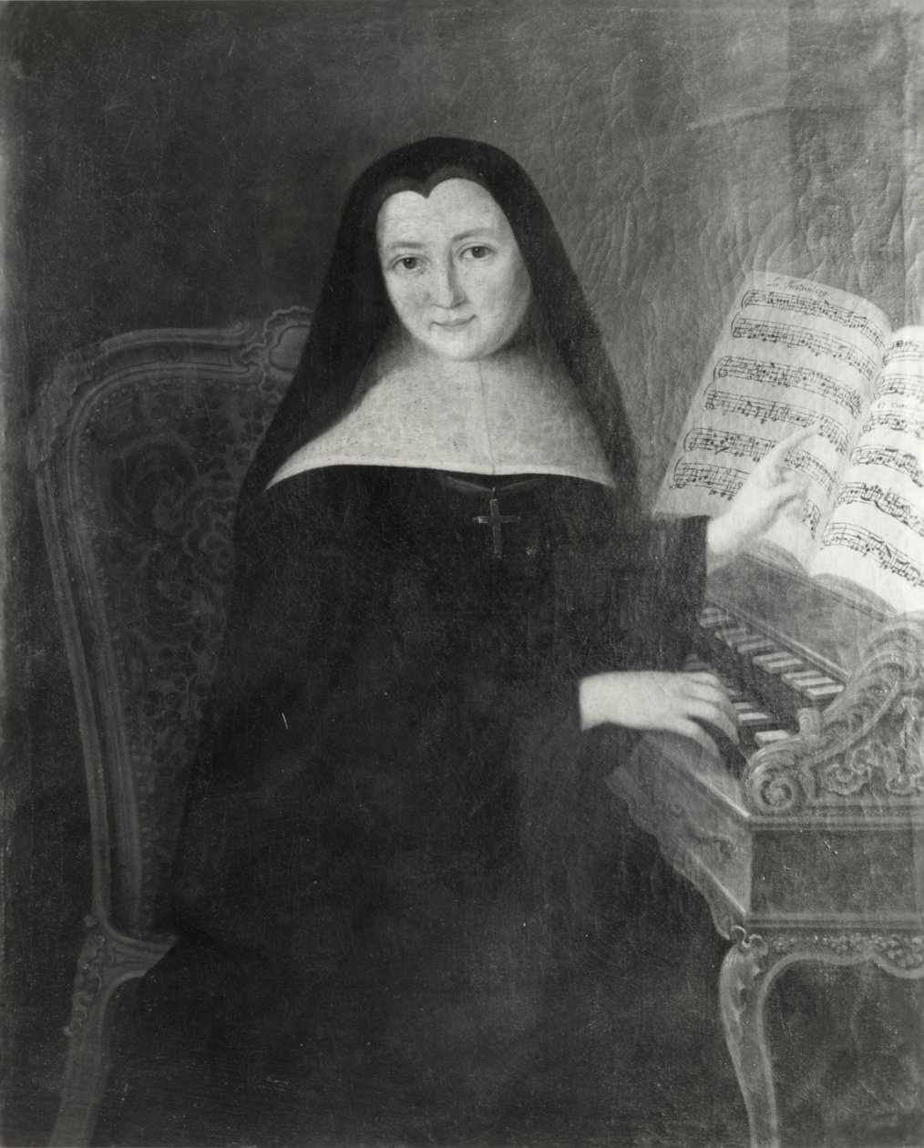 En nunna från Abbaye de Montmartre som undervisar i cembalo av French School